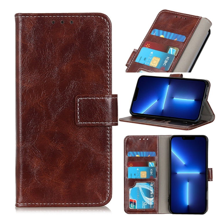 For iPhone 13 Pro Retro Crazy Horse Texture Horizontal Flip Leather Case with Holder & Card Slots & Photo Frame & Wallet