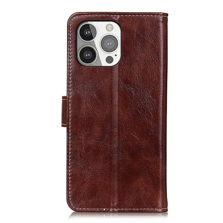For iPhone 13 Pro Retro Crazy Horse Texture Horizontal Flip Leather Case with Holder & Card Slots & Photo Frame & Wallet