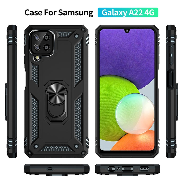 For Samsung Galaxy A22 4G Shockproof TPU + PC Protective Case with 360 Degree Rotating Holder