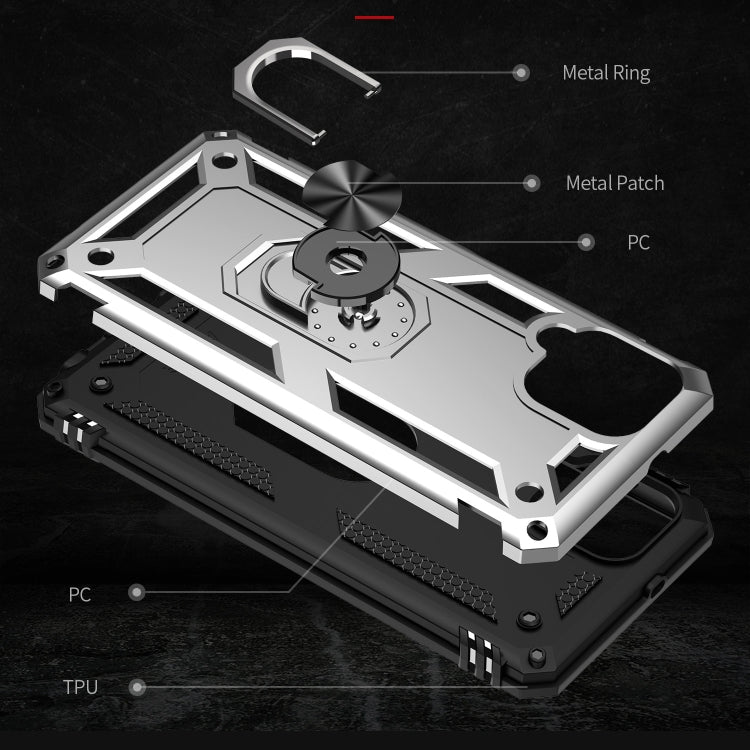 For Samsung Galaxy A22 4G Shockproof TPU + PC Protective Case with 360 Degree Rotating Holder