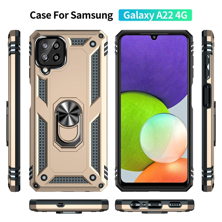 For Samsung Galaxy A22 4G Shockproof TPU + PC Protective Case with 360 Degree Rotating Holder