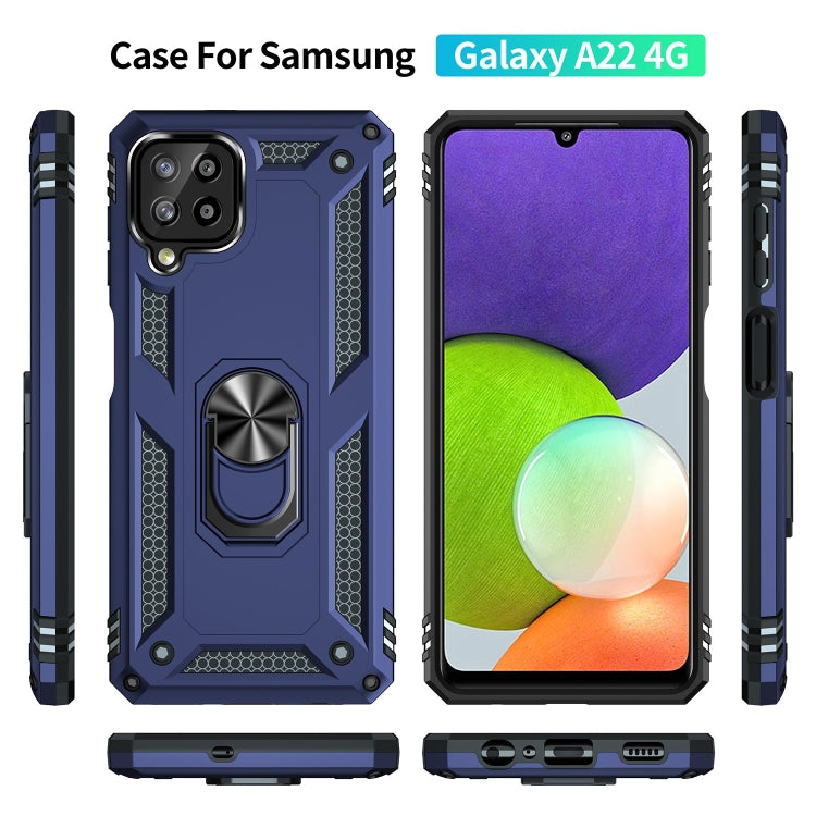 For Samsung Galaxy A22 4G Shockproof TPU + PC Protective Case with 360 Degree Rotating Holder