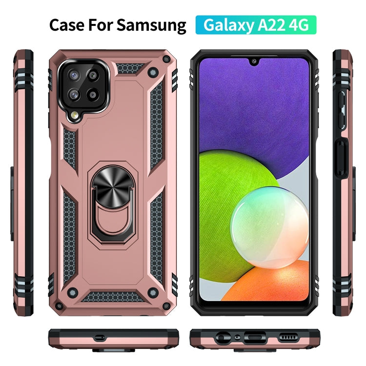 For Samsung Galaxy A22 4G Shockproof TPU + PC Protective Case with 360 Degree Rotating Holder