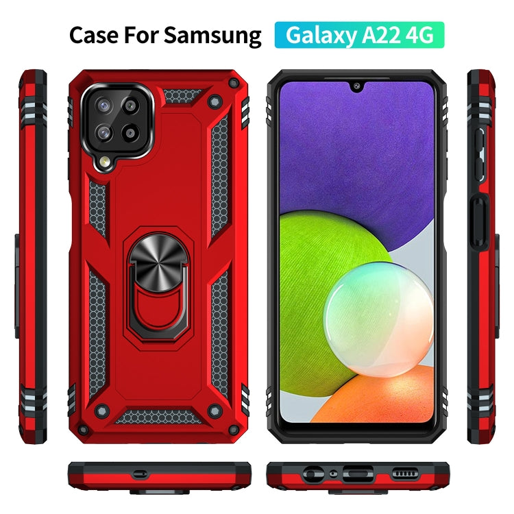 For Samsung Galaxy A22 4G Shockproof TPU + PC Protective Case with 360 Degree Rotating Holder