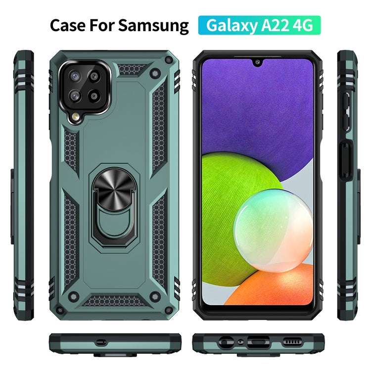 For Samsung Galaxy A22 4G Shockproof TPU + PC Protective Case with 360 Degree Rotating Holder