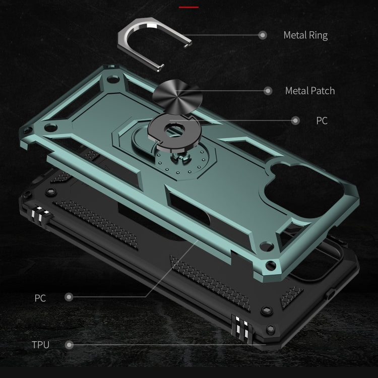For Samsung Galaxy A22 4G Shockproof TPU + PC Protective Case with 360 Degree Rotating Holder