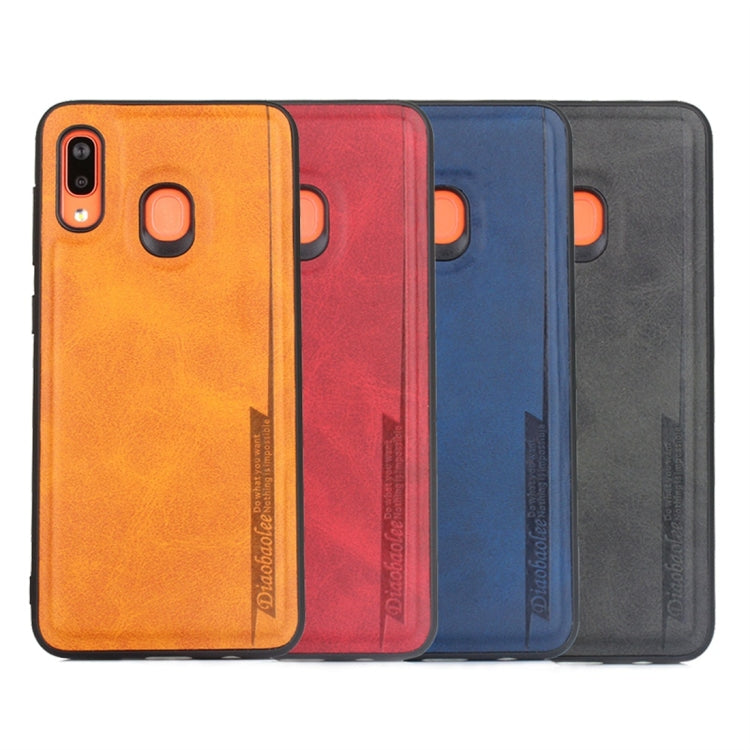 For Galaxy A20 / A30 Diaobaolee Shockproof PU + TPU Protective Case