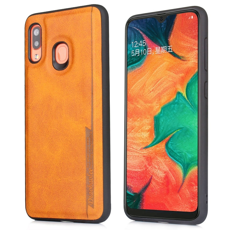 For Galaxy A20 / A30 Diaobaolee Shockproof PU + TPU Protective Case