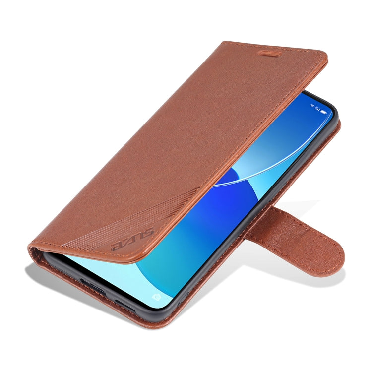 For OPPO Reno6 / Reno6 Pro 5G AZNS Sheepskin Texture Horizontal Flip Leather Case with Holder & Card Slots & Wallet