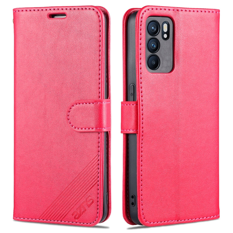 For OPPO Reno6 / Reno6 Pro 5G AZNS Sheepskin Texture Horizontal Flip Leather Case with Holder & Card Slots & Wallet