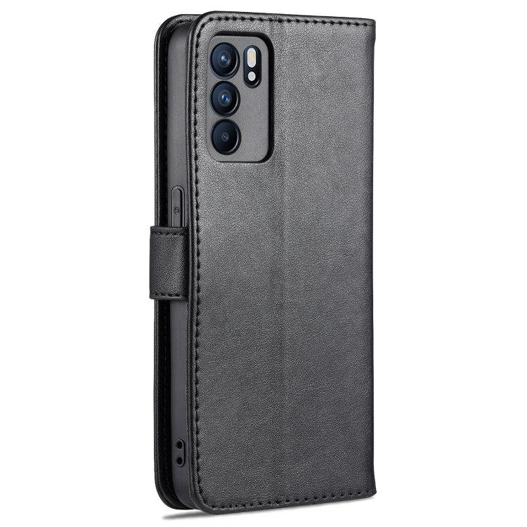 For OPPO Reno6 / Reno6 Pro 5G AZNS Sheepskin Texture Horizontal Flip Leather Case with Holder & Card Slots & Wallet