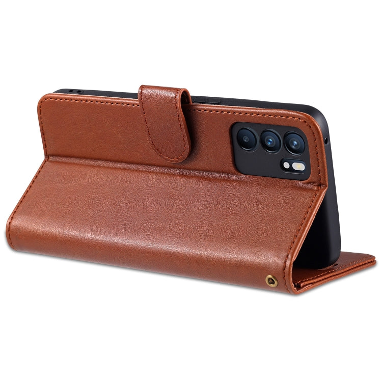 For OPPO Reno6 / Reno6 Pro 5G AZNS Sheepskin Texture Horizontal Flip Leather Case with Holder & Card Slots & Wallet