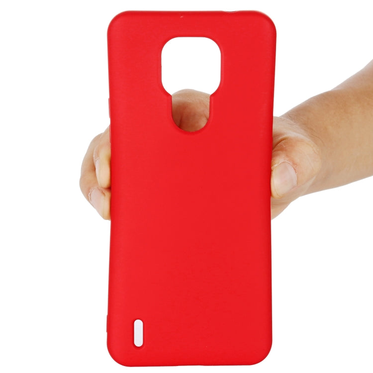 For Motorola Moto E7 2020 Pure Color Liquid Silicone Shockproof Full Coverage Case