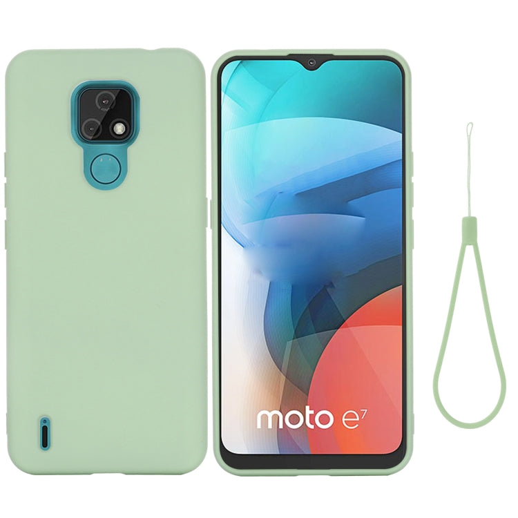 For Motorola Moto E7 2020 Pure Color Liquid Silicone Shockproof Full Coverage Case