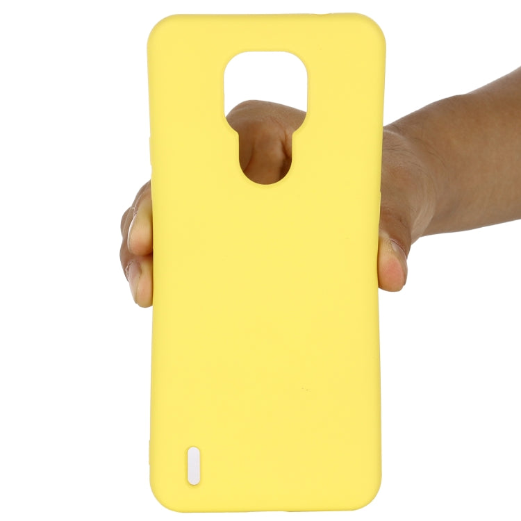 For Motorola Moto E7 2020 Pure Color Liquid Silicone Shockproof Full Coverage Case