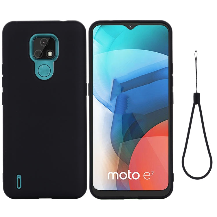 For Motorola Moto E7 2020 Pure Color Liquid Silicone Shockproof Full Coverage Case