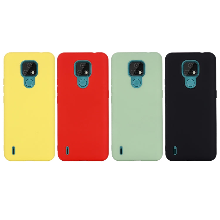 For Motorola Moto E7 2020 Pure Color Liquid Silicone Shockproof Full Coverage Case