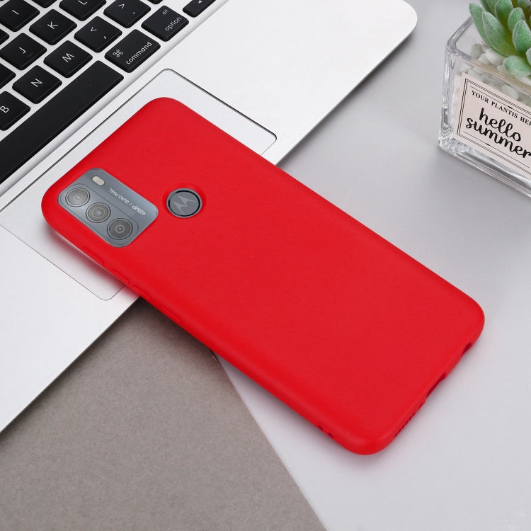 For Motorola Moto G50 Pure Color Liquid Silicone Shockproof Full Coverage Case