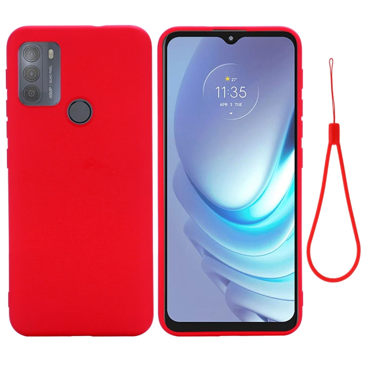For Motorola Moto G50 Pure Color Liquid Silicone Shockproof Full Coverage Case