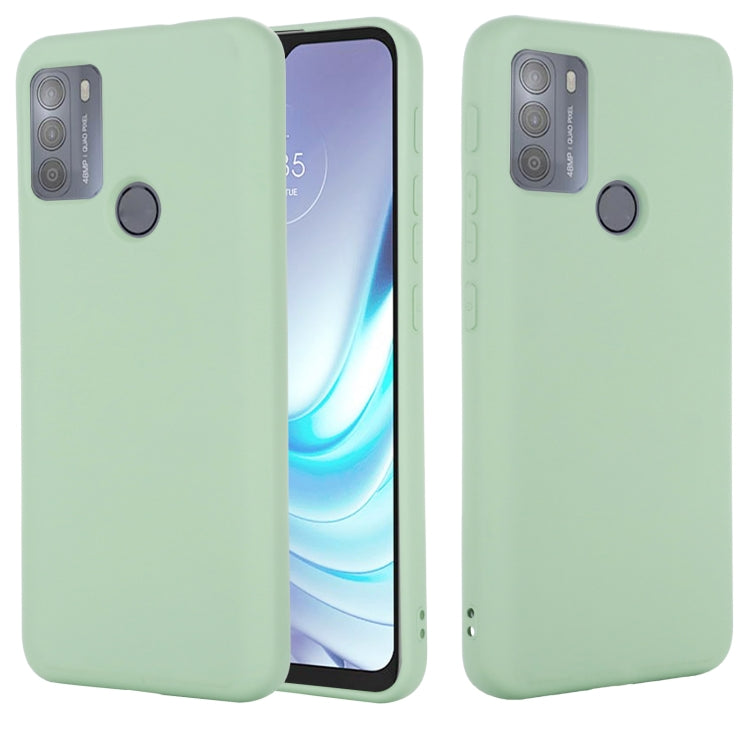 For Motorola Moto G50 Pure Color Liquid Silicone Shockproof Full Coverage Case