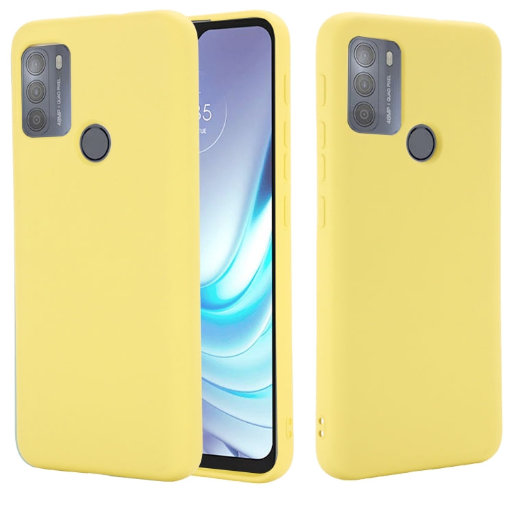For Motorola Moto G50 Pure Color Liquid Silicone Shockproof Full Coverage Case