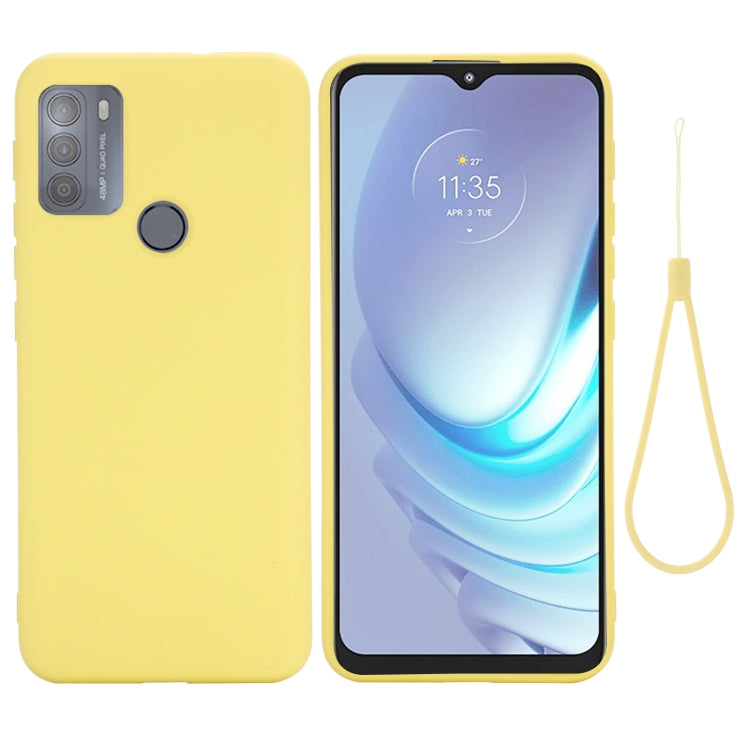 For Motorola Moto G50 Pure Color Liquid Silicone Shockproof Full Coverage Case