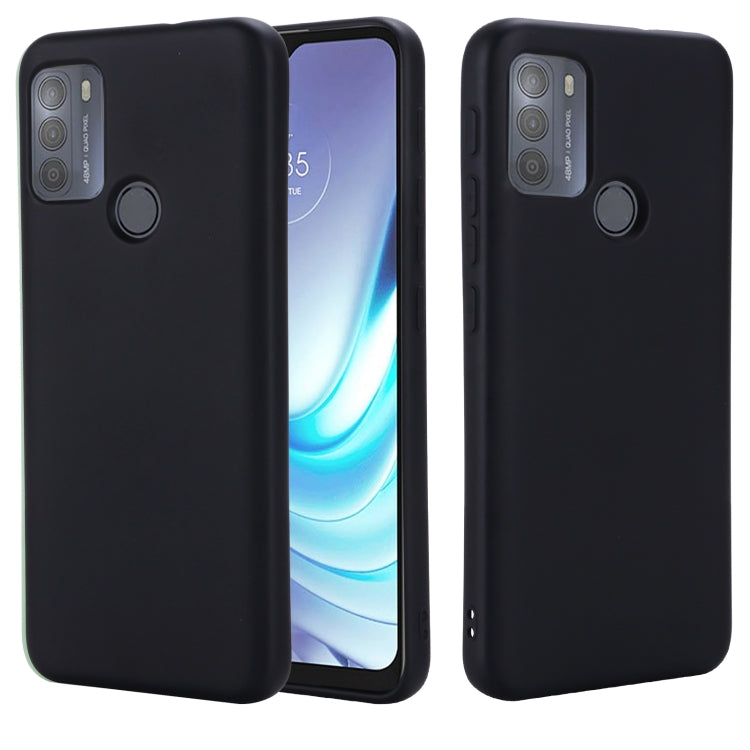 For Motorola Moto G50 Pure Color Liquid Silicone Shockproof Full Coverage Case