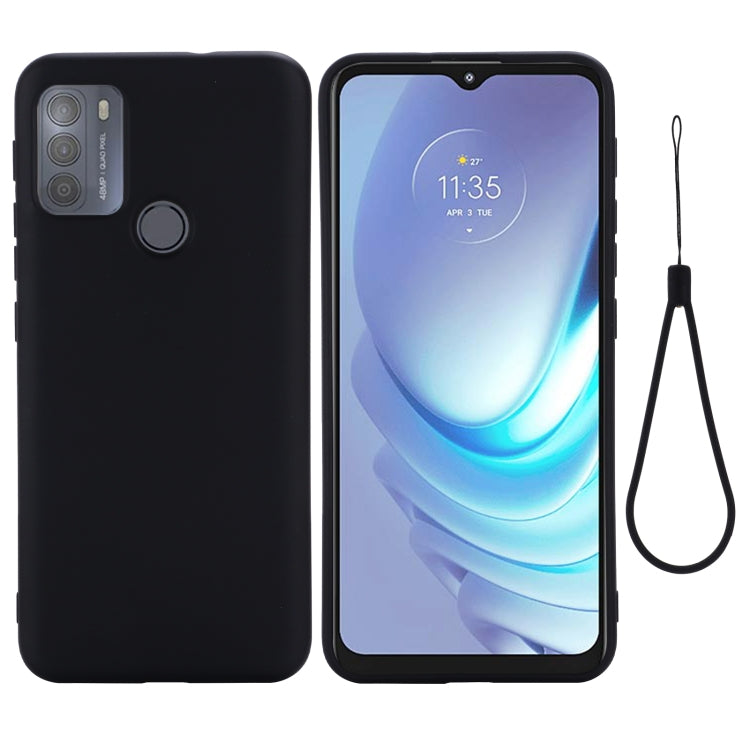 For Motorola Moto G50 Pure Color Liquid Silicone Shockproof Full Coverage Case