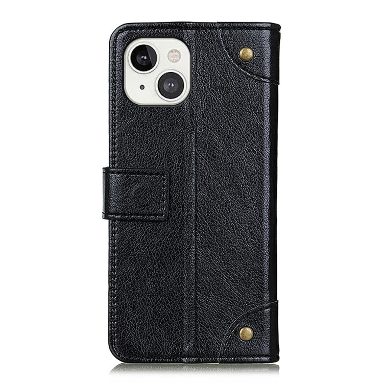 For iPhone 13 Copper Buckle Nappa Texture Horizontal Flip Leather Case with Holder & Card Slots & Wallet