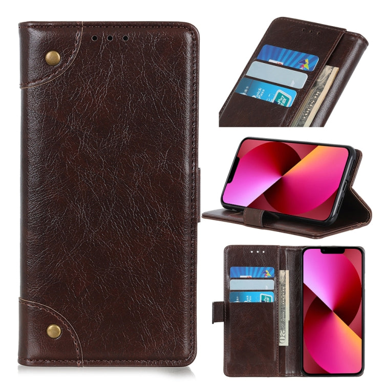For iPhone 13 Copper Buckle Nappa Texture Horizontal Flip Leather Case with Holder & Card Slots & Wallet