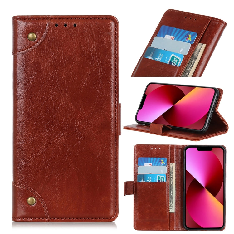 For iPhone 13 Copper Buckle Nappa Texture Horizontal Flip Leather Case with Holder & Card Slots & Wallet