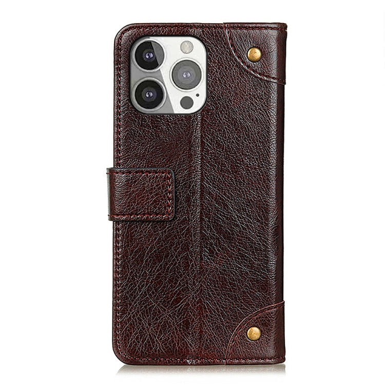 For iPhone 13 Pro Copper Buckle Nappa Texture Horizontal Flip Leather Case with Holder & Card Slots & Wallet