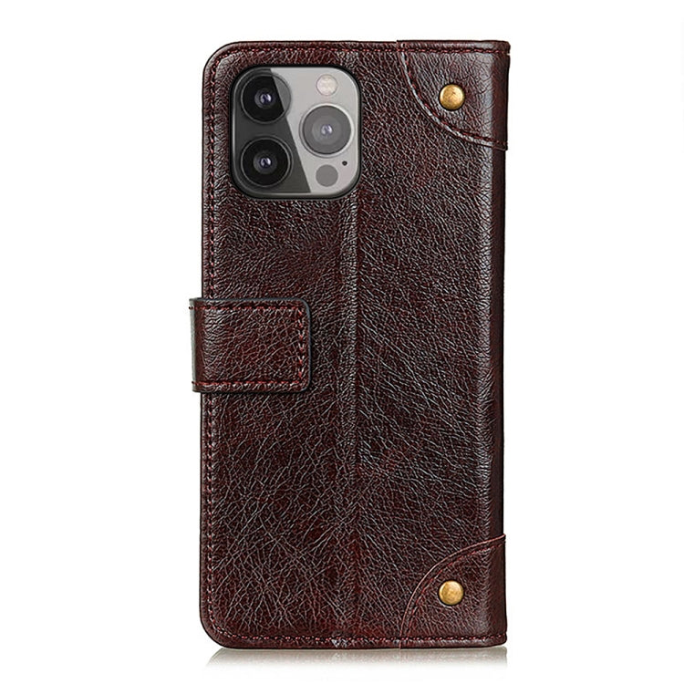 For iPhone 13 Pro Max Copper Buckle Nappa Texture Horizontal Flip Leather Case with Holder & Card Slots & Wallet