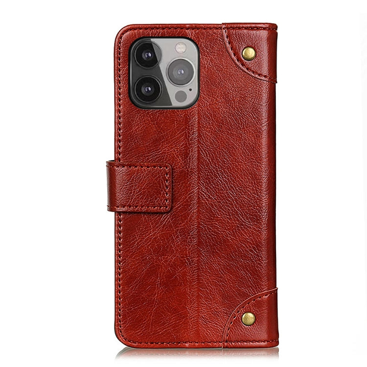 For iPhone 13 Pro Max Copper Buckle Nappa Texture Horizontal Flip Leather Case with Holder & Card Slots & Wallet