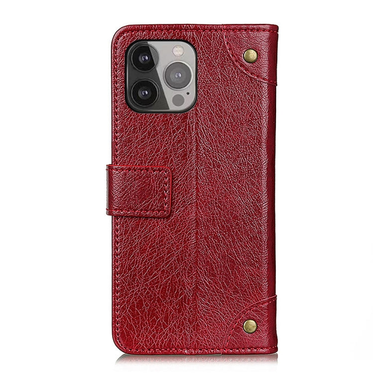 For iPhone 13 Pro Max Copper Buckle Nappa Texture Horizontal Flip Leather Case with Holder & Card Slots & Wallet