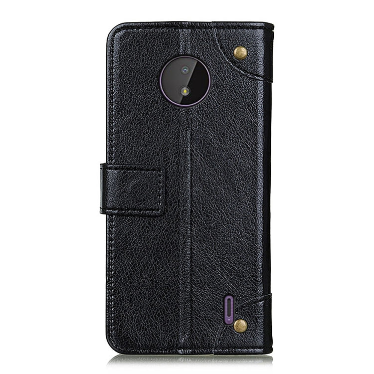 Copper Buckle Nappa Texture Horizontal Flip Leather Case with Holder & Card Slots & Wallet For Nokia C10 / C20