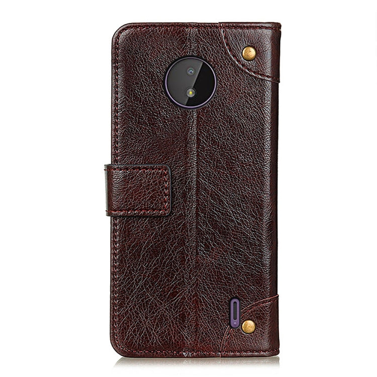 Copper Buckle Nappa Texture Horizontal Flip Leather Case with Holder & Card Slots & Wallet For Nokia C10 / C20
