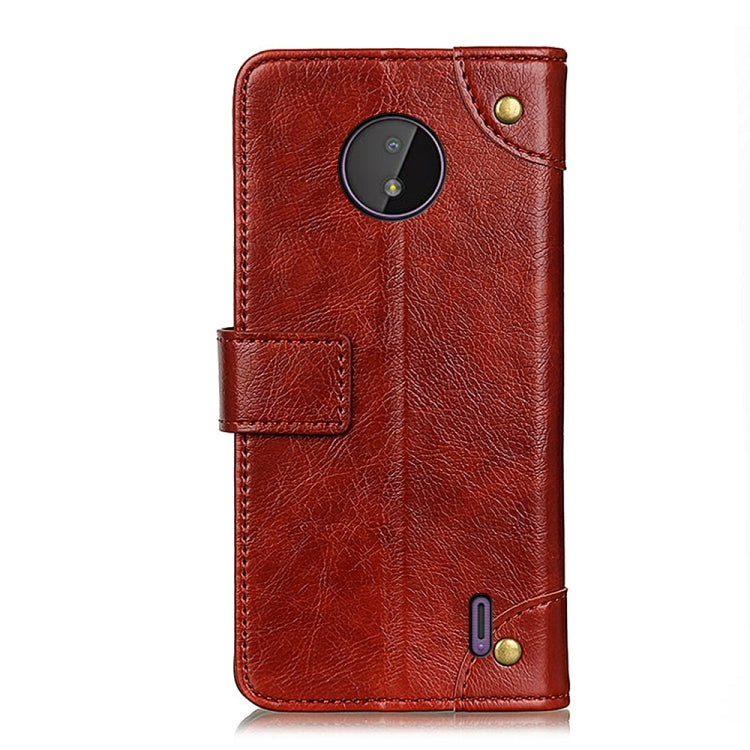 Copper Buckle Nappa Texture Horizontal Flip Leather Case with Holder & Card Slots & Wallet For Nokia C10 / C20