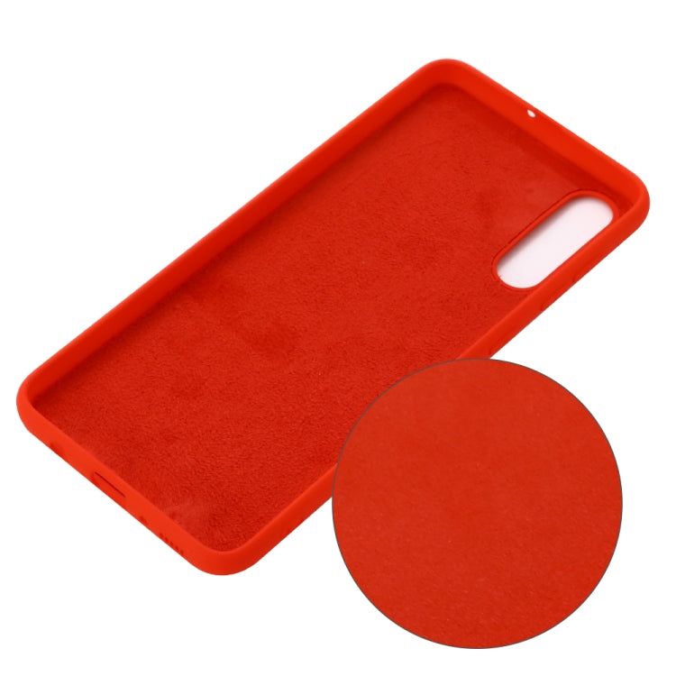 For Galaxy A70s Solid Color Liquid Silicone Dropproof Full Coverage Protective Case