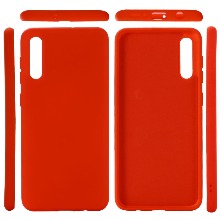 For Galaxy A70s Solid Color Liquid Silicone Dropproof Full Coverage Protective Case