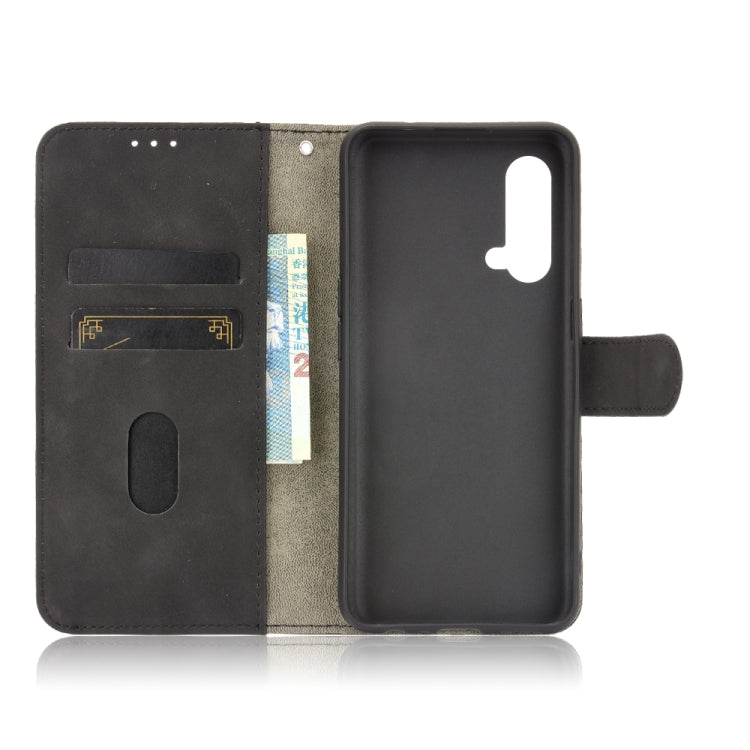 For OnePlus Nord CE 5G Solid Color Skin Feel Magnetic Buckle Horizontal Flip Calf Texture PU Leather Case with Holder & Card Slots & Wallet
