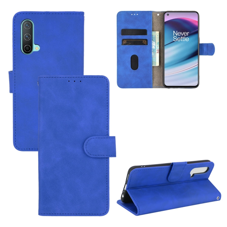 For OnePlus Nord CE 5G Solid Color Skin Feel Magnetic Buckle Horizontal Flip Calf Texture PU Leather Case with Holder & Card Slots & Wallet