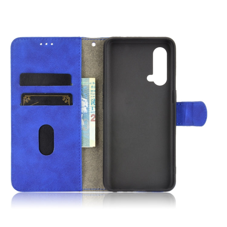 For OnePlus Nord CE 5G Solid Color Skin Feel Magnetic Buckle Horizontal Flip Calf Texture PU Leather Case with Holder & Card Slots & Wallet
