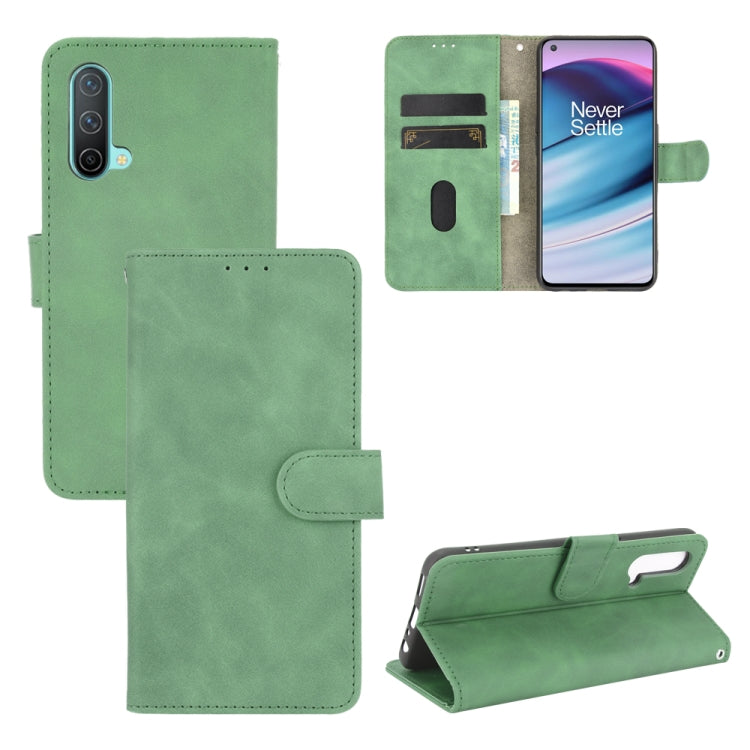For OnePlus Nord CE 5G Solid Color Skin Feel Magnetic Buckle Horizontal Flip Calf Texture PU Leather Case with Holder & Card Slots & Wallet