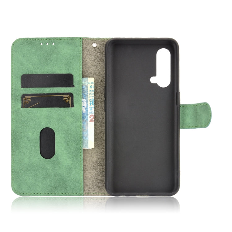 For OnePlus Nord CE 5G Solid Color Skin Feel Magnetic Buckle Horizontal Flip Calf Texture PU Leather Case with Holder & Card Slots & Wallet