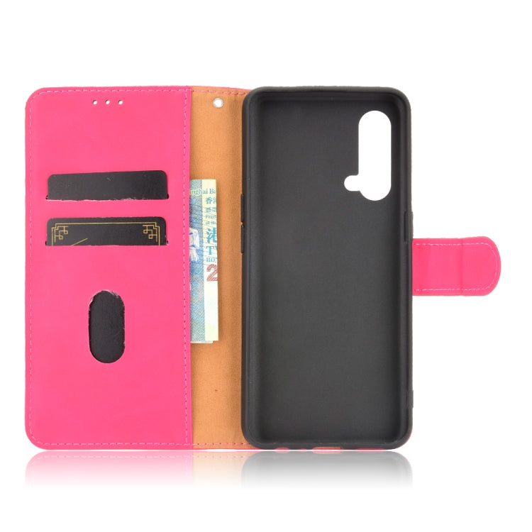 For OnePlus Nord CE 5G Solid Color Skin Feel Magnetic Buckle Horizontal Flip Calf Texture PU Leather Case with Holder & Card Slots & Wallet