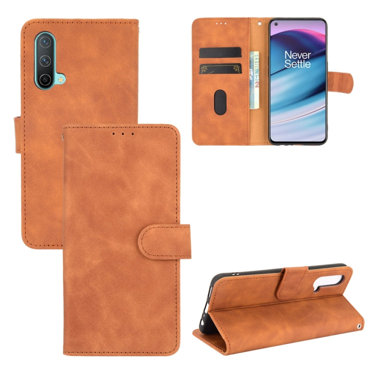 For OnePlus Nord CE 5G Solid Color Skin Feel Magnetic Buckle Horizontal Flip Calf Texture PU Leather Case with Holder & Card Slots & Wallet