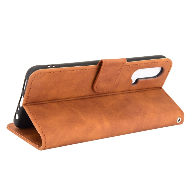 For OnePlus Nord CE 5G Solid Color Skin Feel Magnetic Buckle Horizontal Flip Calf Texture PU Leather Case with Holder & Card Slots & Wallet