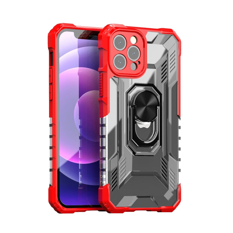 For iPhone 12 mini PC + TPU Shockproof Protective Case with Metal Ring Holder