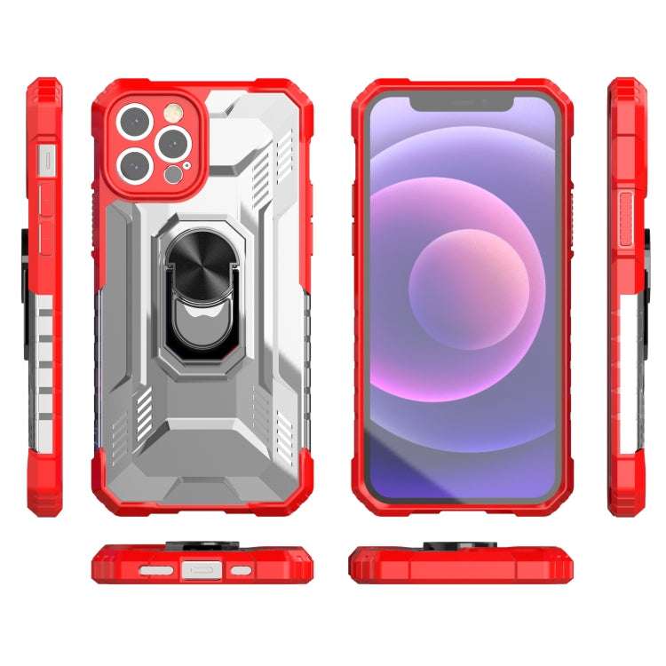 For iPhone 12 mini PC + TPU Shockproof Protective Case with Metal Ring Holder